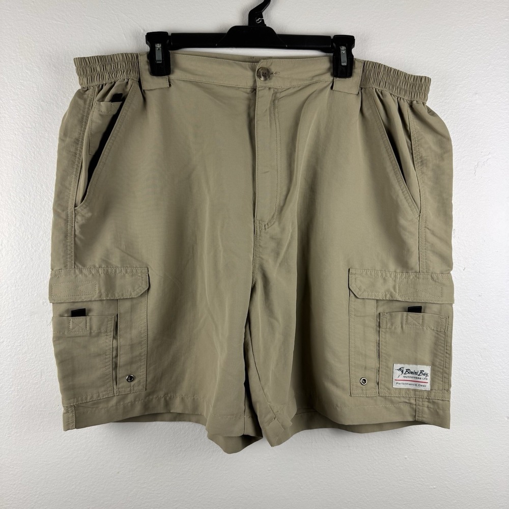 BIMINI BAY OUTFITTERS LTD Mens‎ Cargo Performance gear shorts KHAKI - 44W